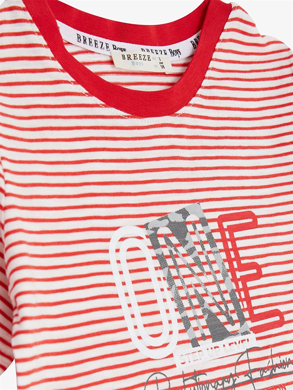 Kırmızı Bisiklet Yaka Kısa Kollu Baskılı Erkek Bebek Tişört ve Şort 2'li Takım-4