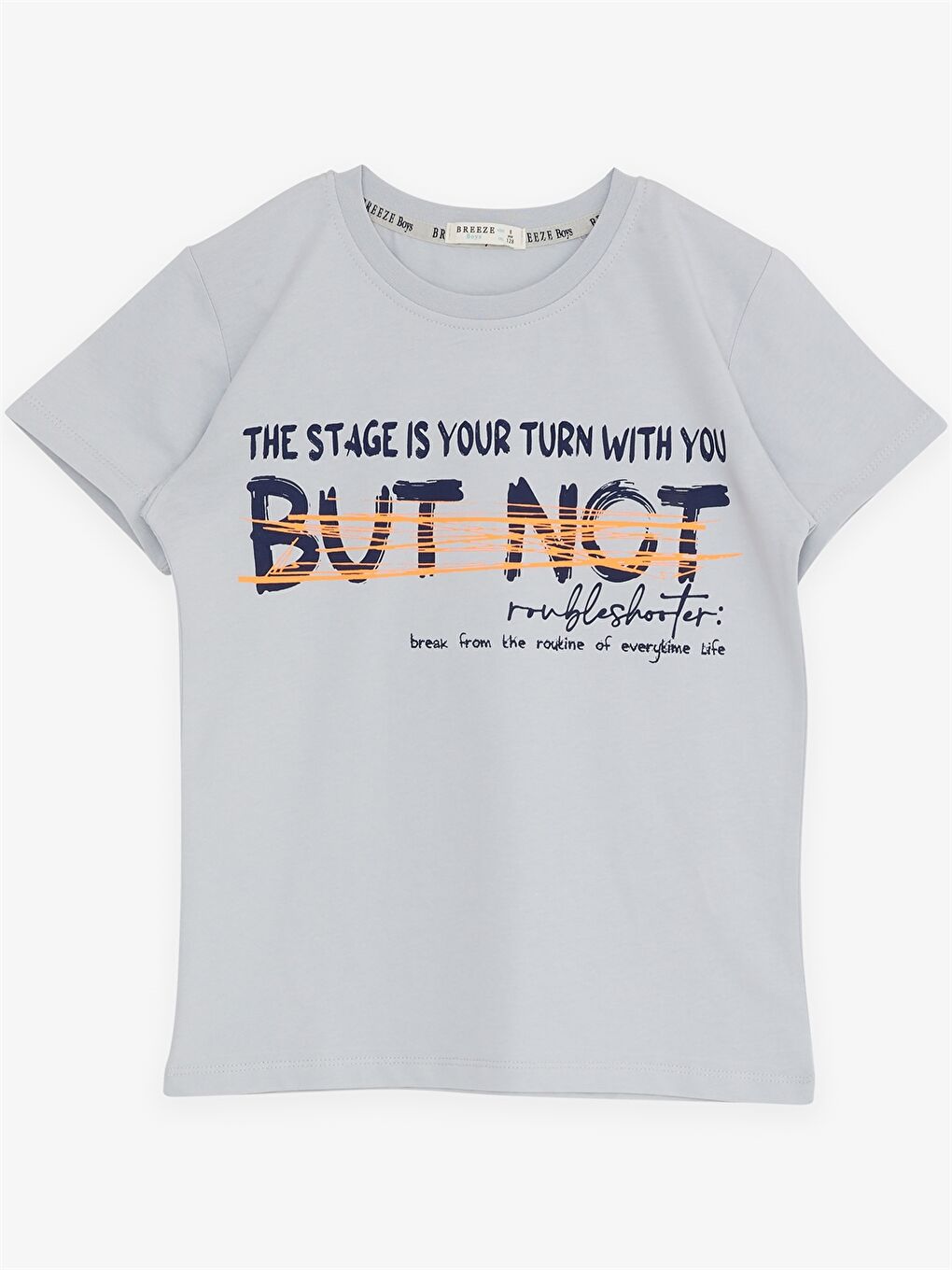 Gri Bisiklet Yaka Kısa Kollu Erkek Çocuk Tişört ve Bermuda-2