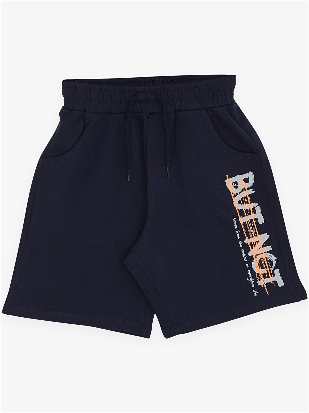 Gri Bisiklet Yaka Kısa Kollu Erkek Çocuk Tişört ve Bermuda-3