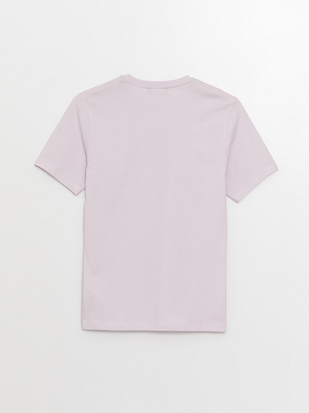 Lila Bisiklet Yaka Kısa Kollu Baskılı Penye Erkek Tişört-6