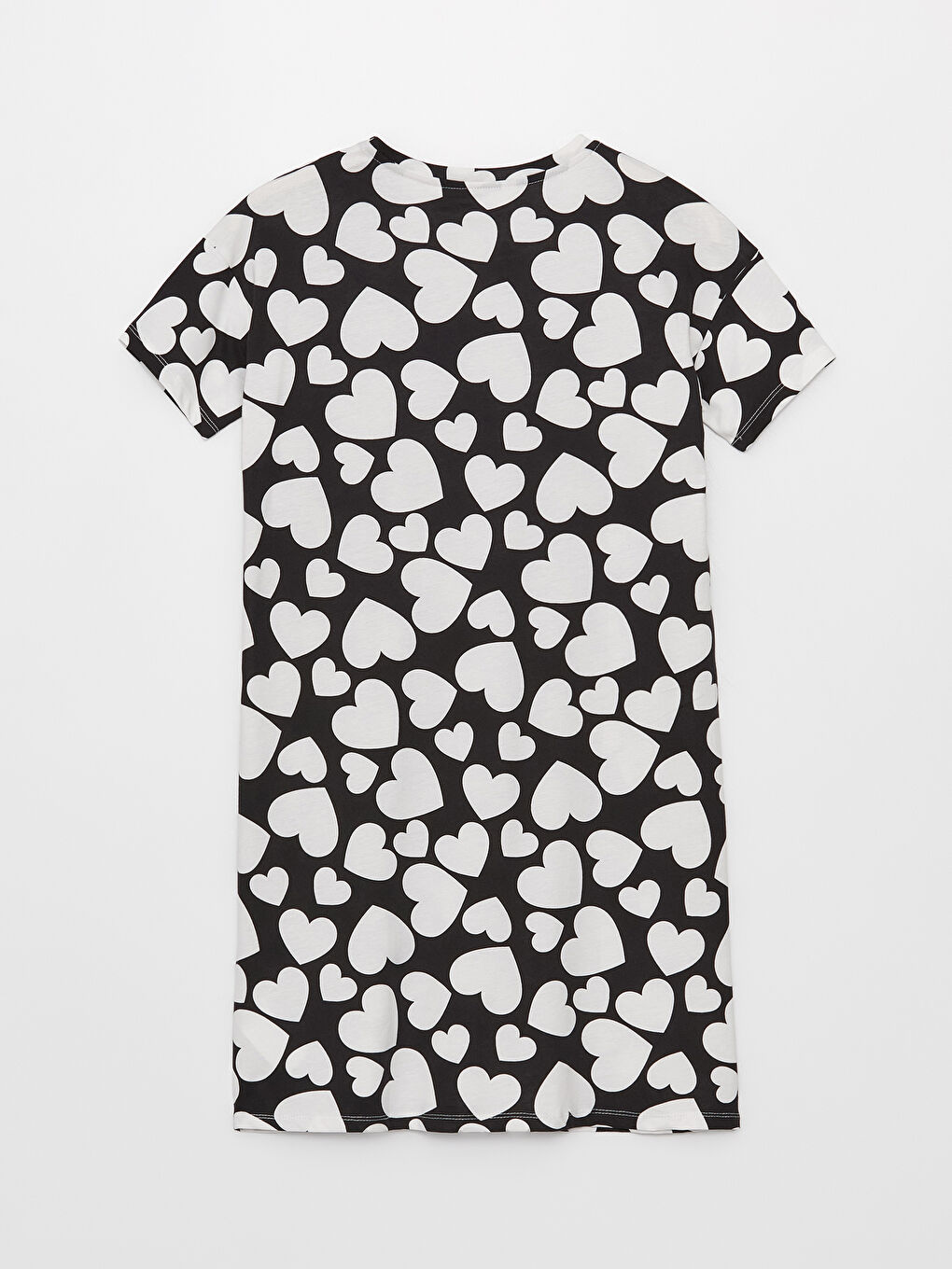 Crew Neck Patterned Short Sleeve Women's Nightgown -S3JU88Z8-LQJ