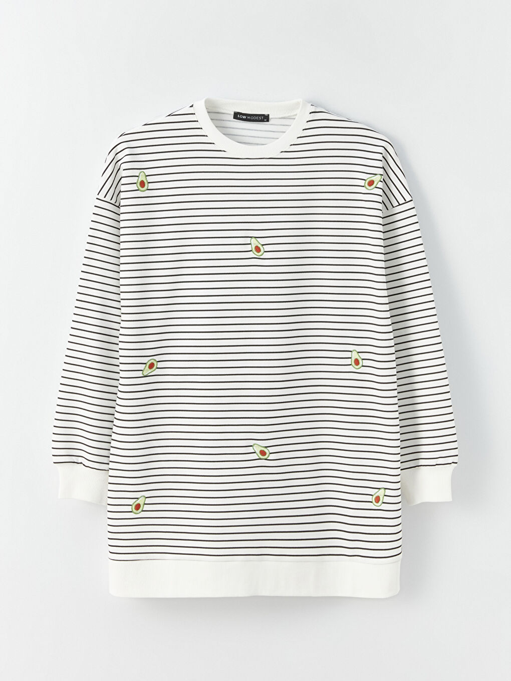 Crew Neck Striped Long Sleeve Women's Tunic-5