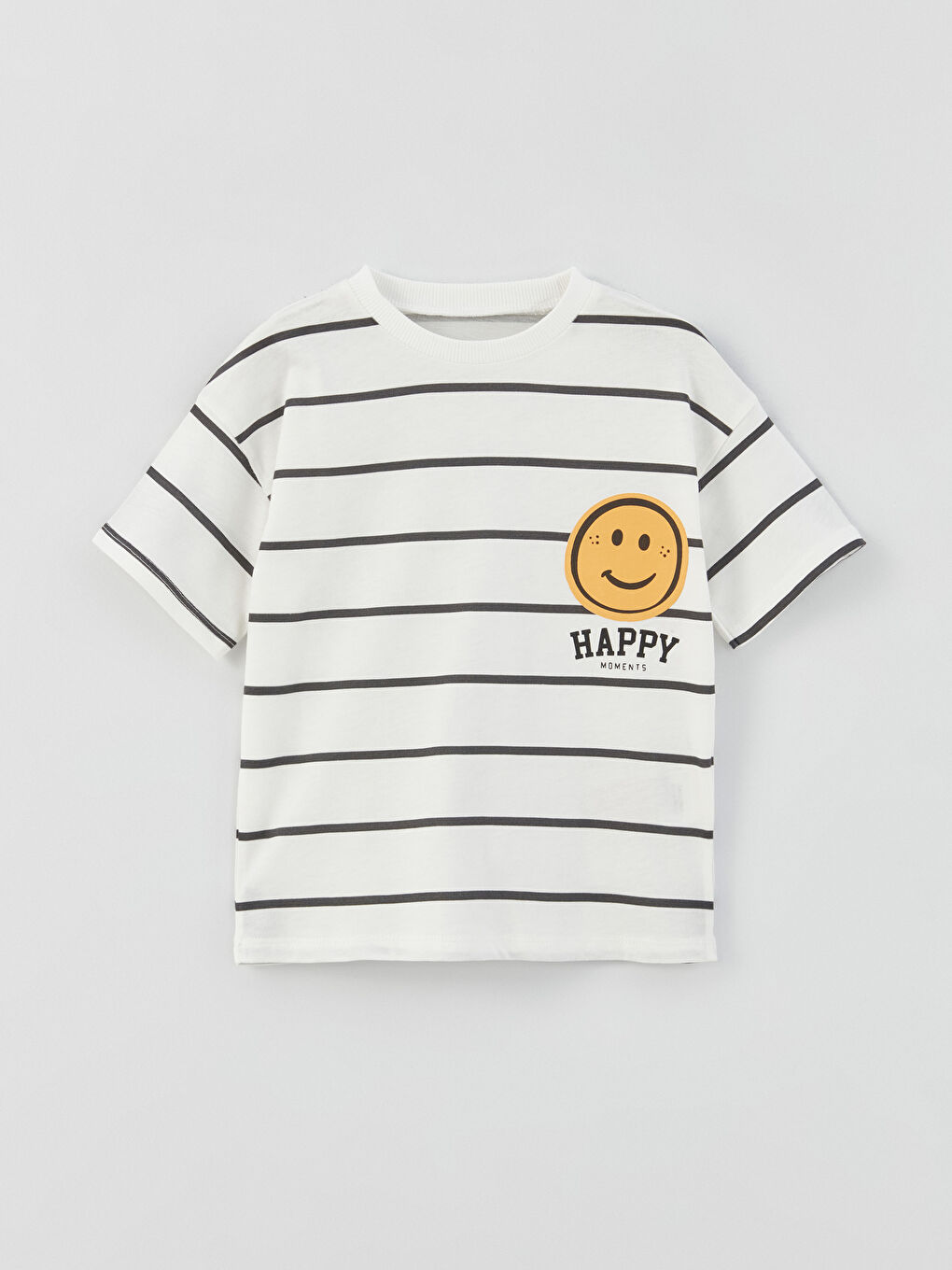 Ekru Bisiklet Yaka Erkek Bebek Tişört ve Şort 2'li-1