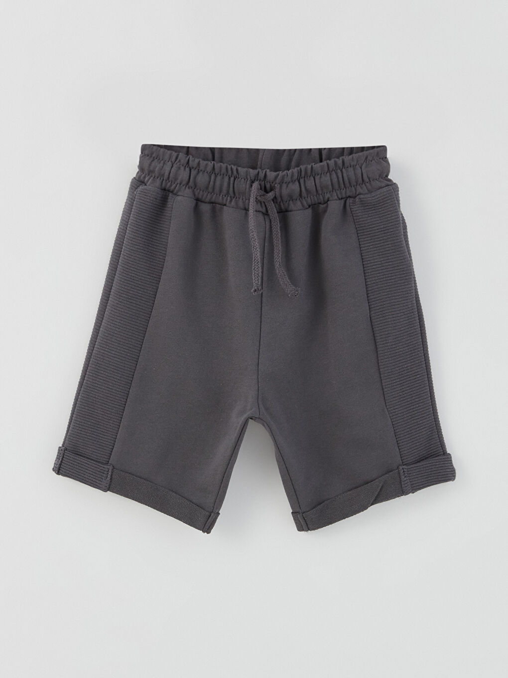 Ekru Bisiklet Yaka Erkek Bebek Tişört ve Şort 2'li-2