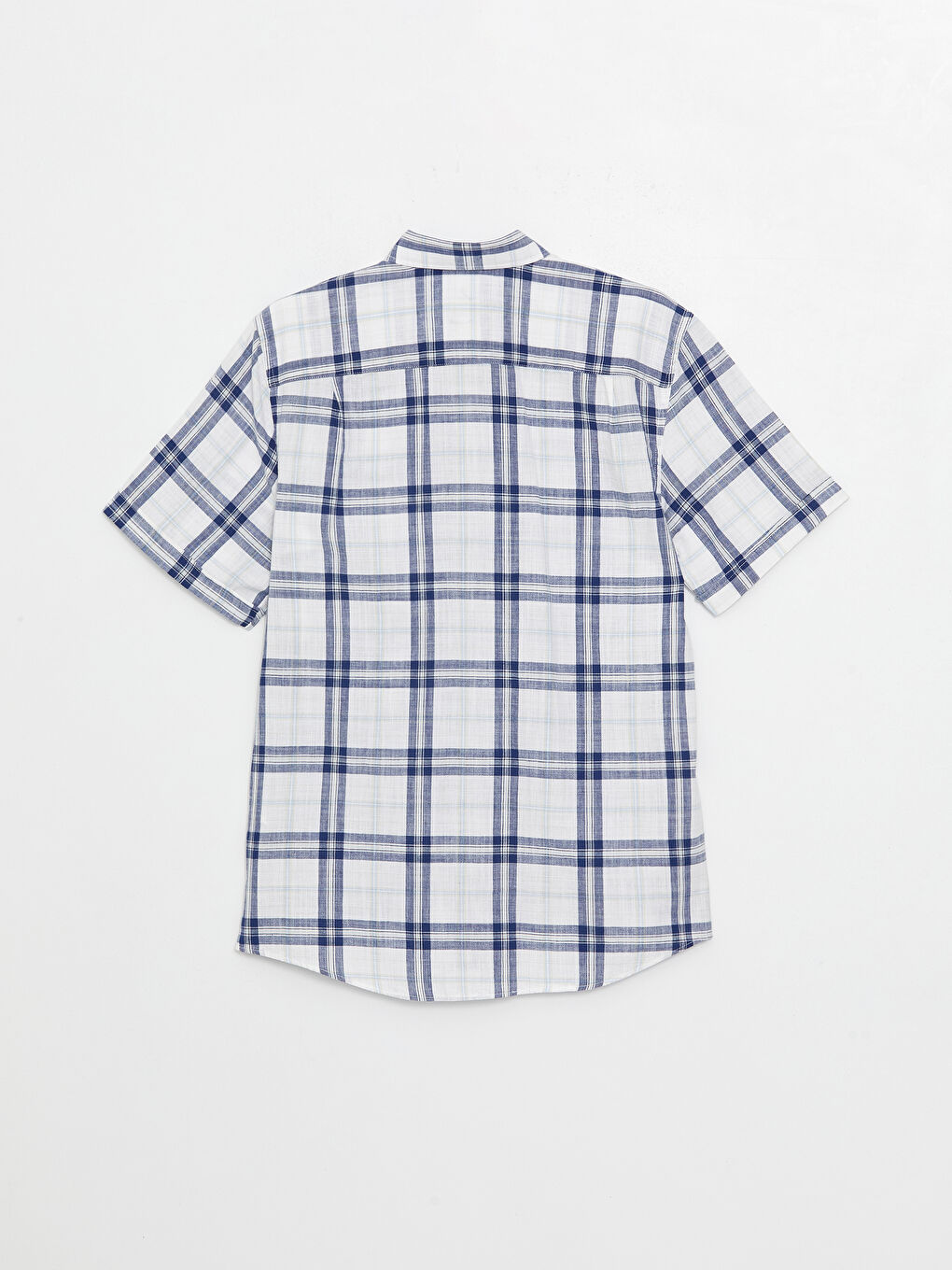 Cămașă pentru Bărbați cu Mânecă Scurtă, Croială Regulară, Model Carouri-6