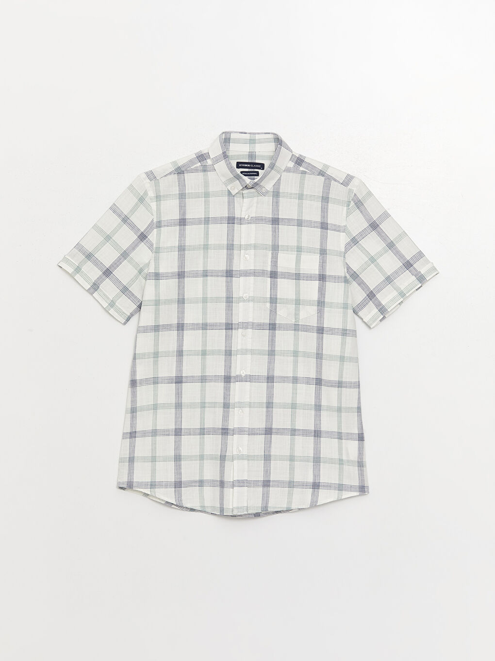 Рубашка Мужская Клетчатая Стандартного Кроя С Коротким Рукавом-5