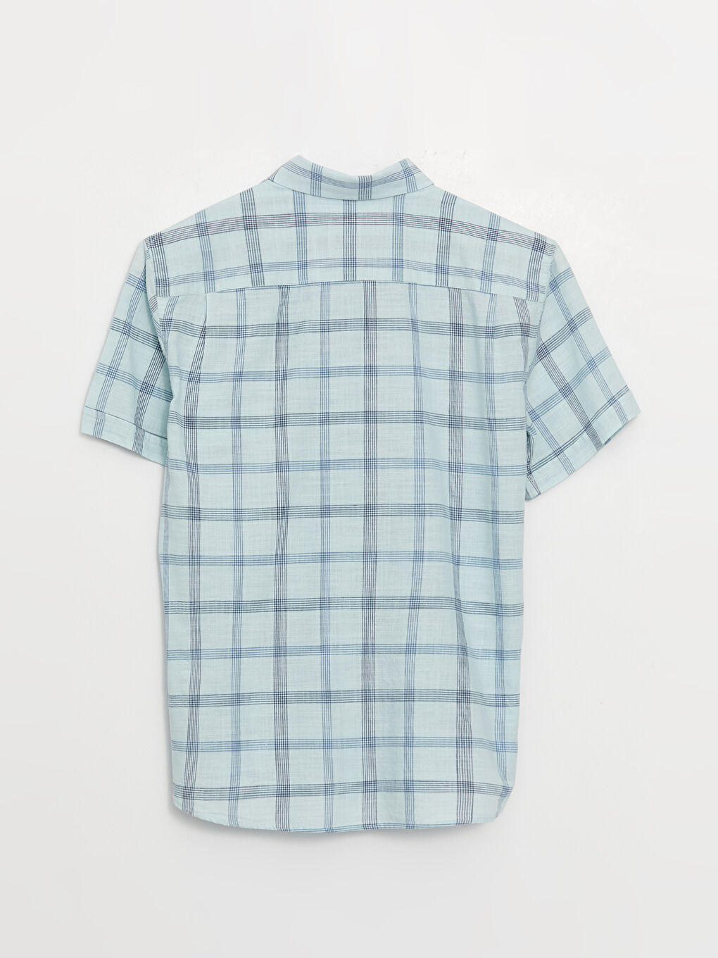 Regular Fit Short Sleeve Plaid Men's Shirt-6