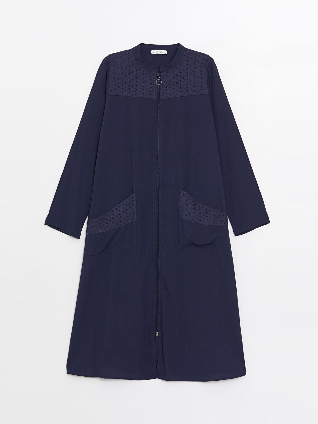 Quirky Neck Self-Patterned Long-Sleeve Women's Abaya-5