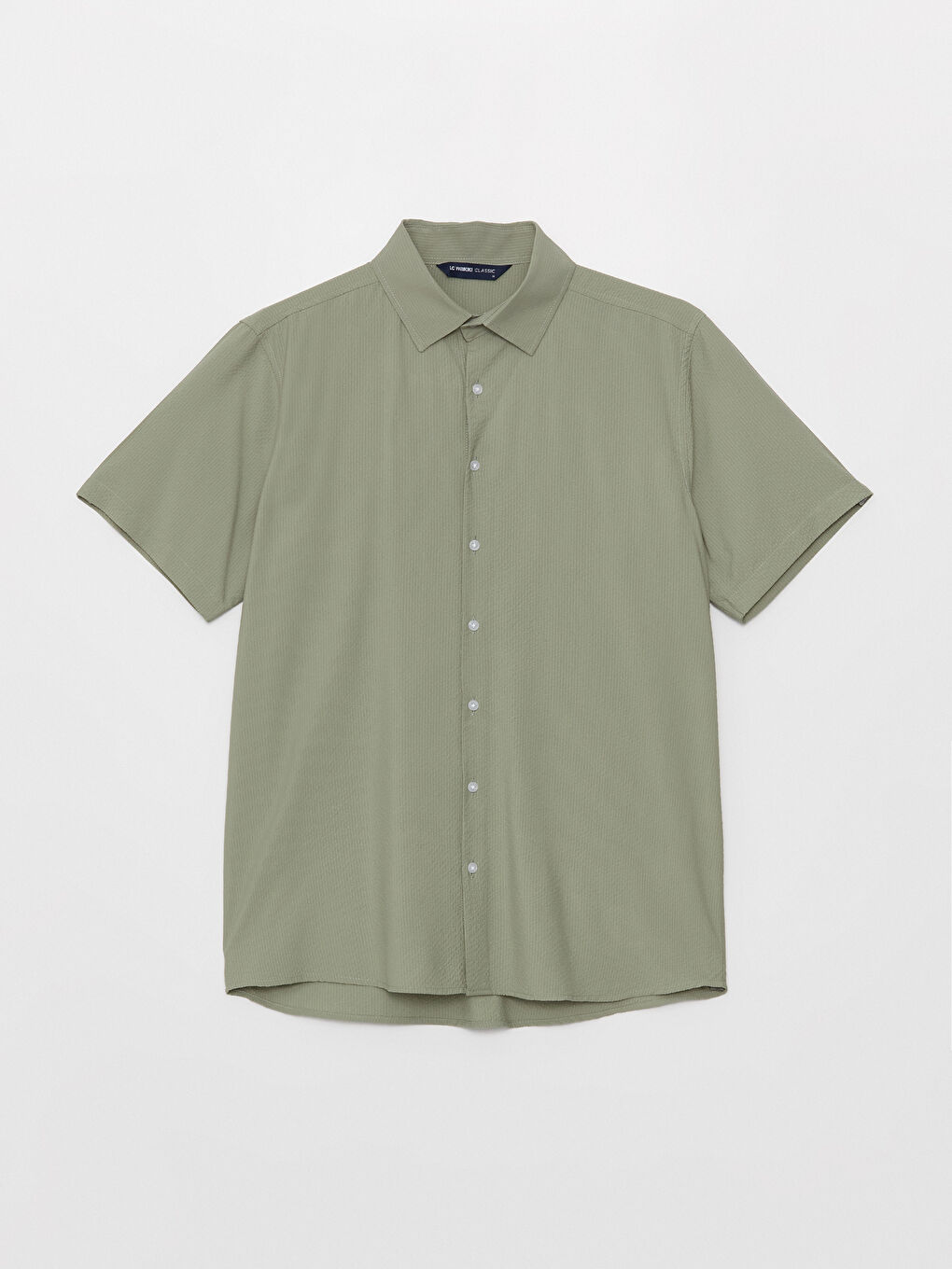 Yeşil Regular Fit Kısa Kollu Erkek Gömlek-5