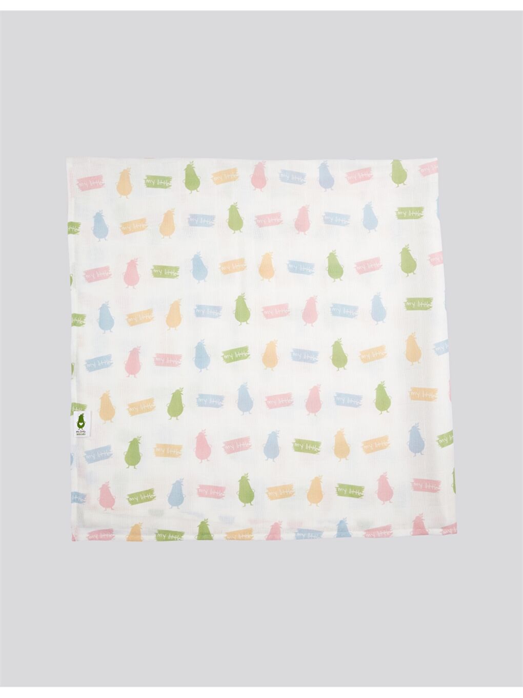 Yeşil Desenli Müslin Örtü 120x120 cm