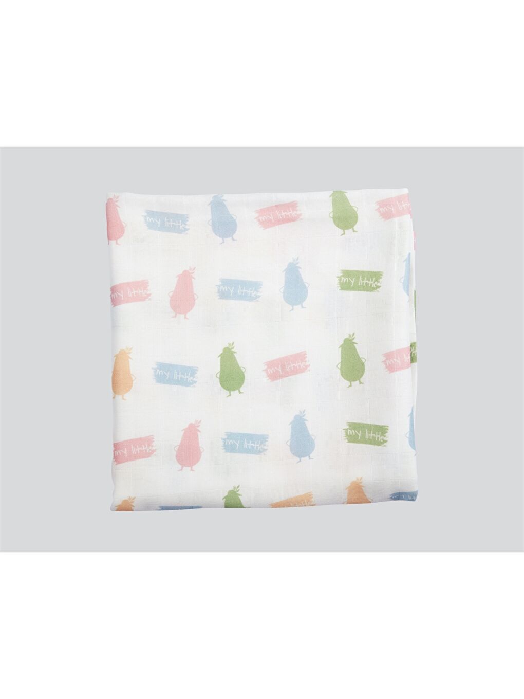 Yeşil Desenli Müslin Örtü 120x120 cm-1