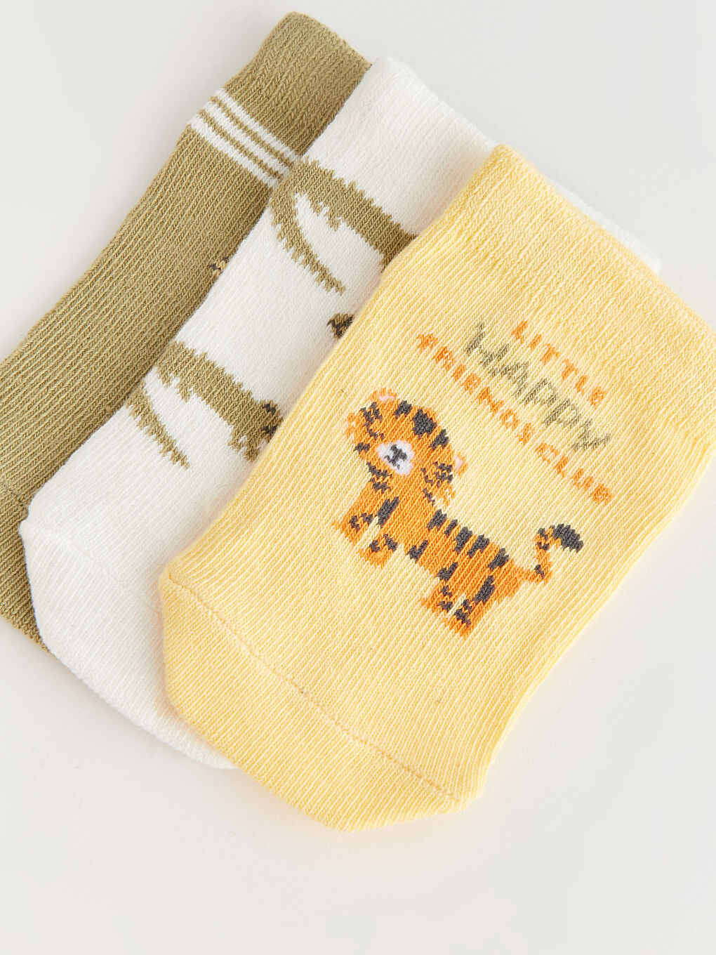 Sarı Desenli Erkek Bebek Patik Çorap 3'lü-2