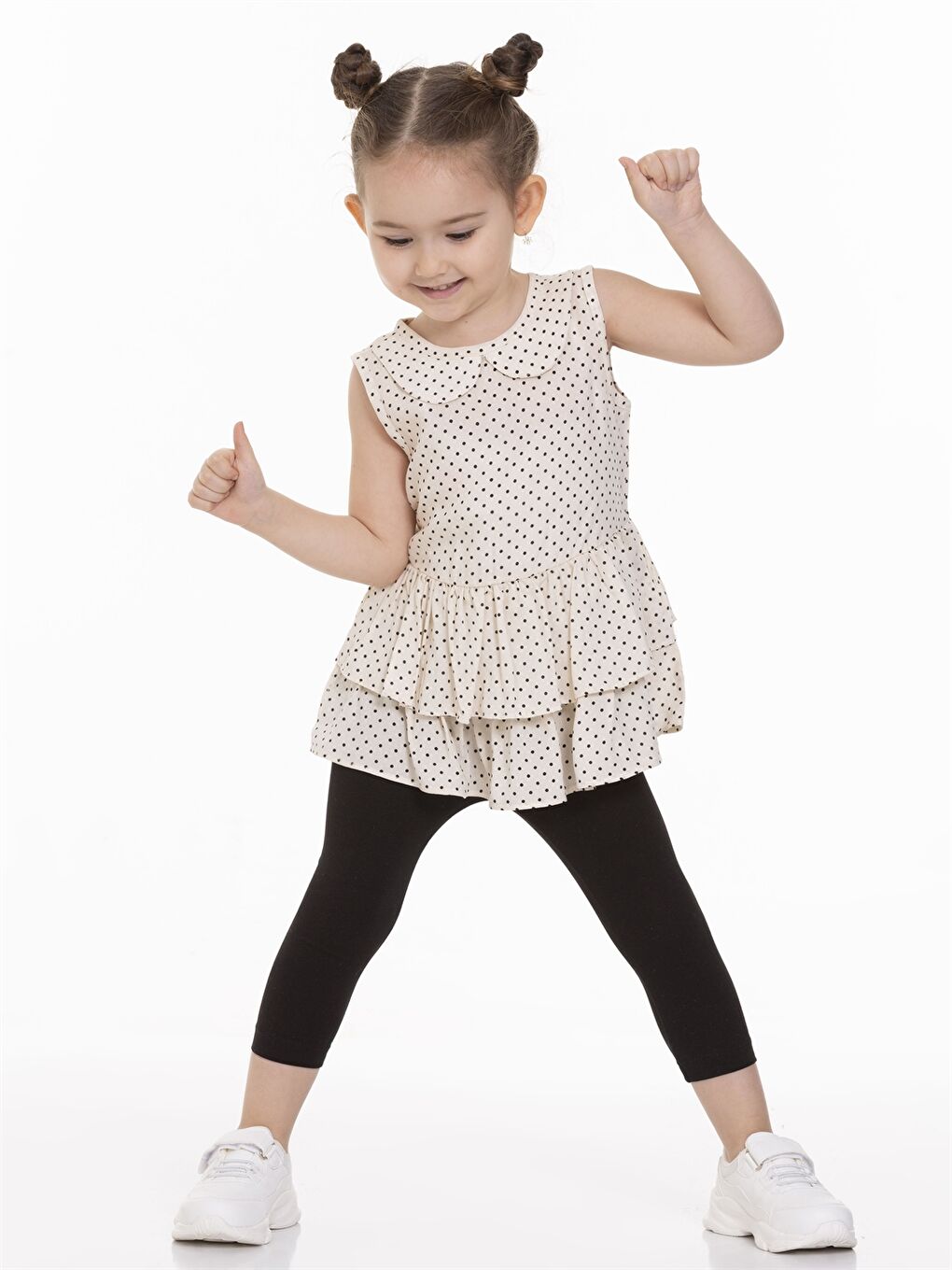 Ekru Bebe Yaka Kız Bebek Elbise-2