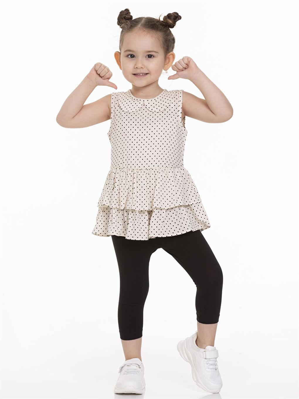 Ekru Bebe Yaka Kız Bebek Elbise-3