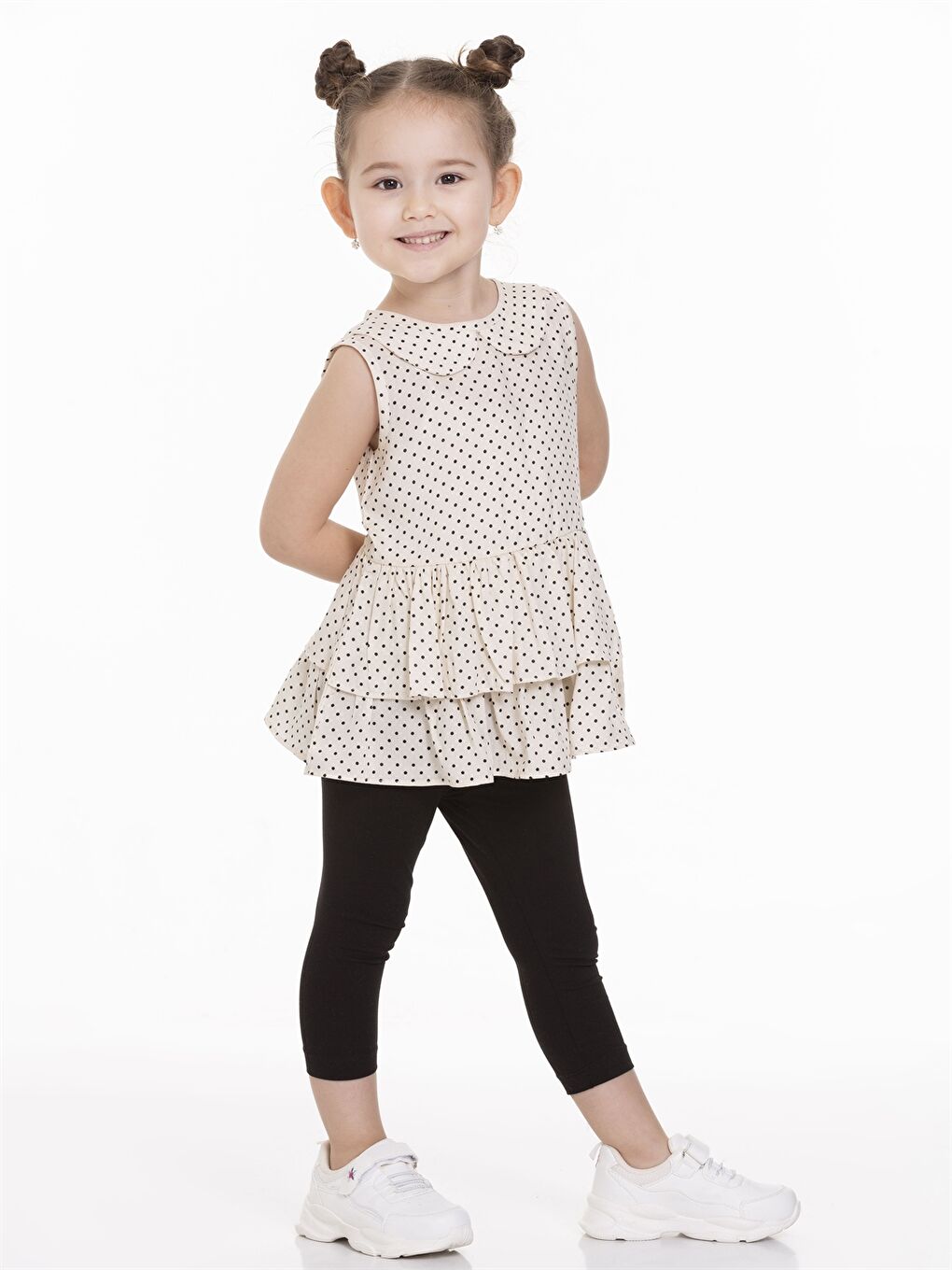 Ekru Bebe Yaka Kız Bebek Elbise-4