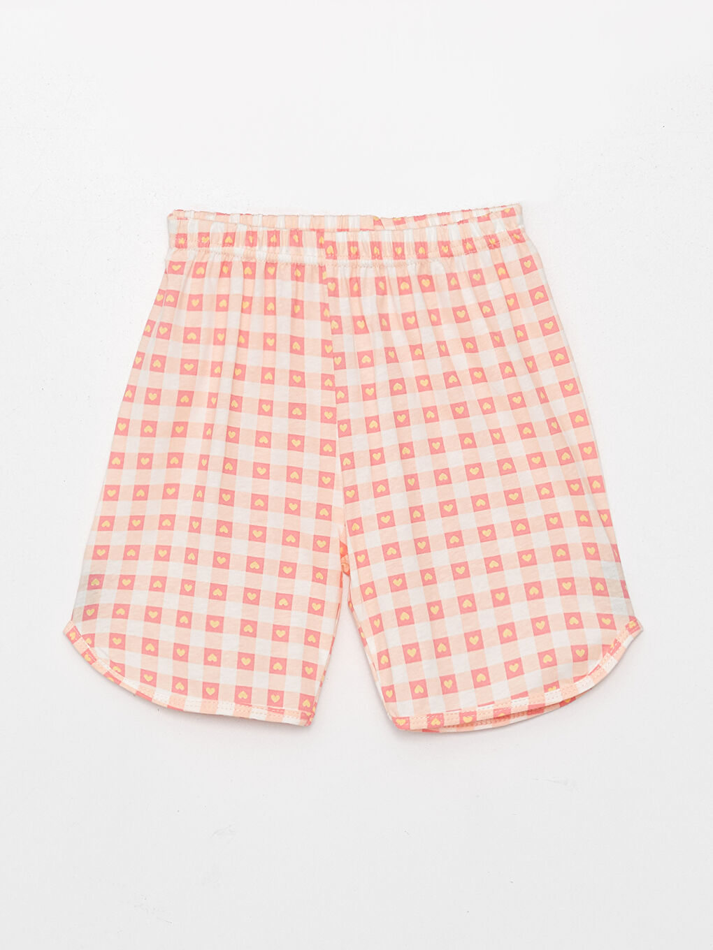 Turuncu Bisiklet Yaka Baskılı Kız Çocuk Şortlu Pijama Takımı-2