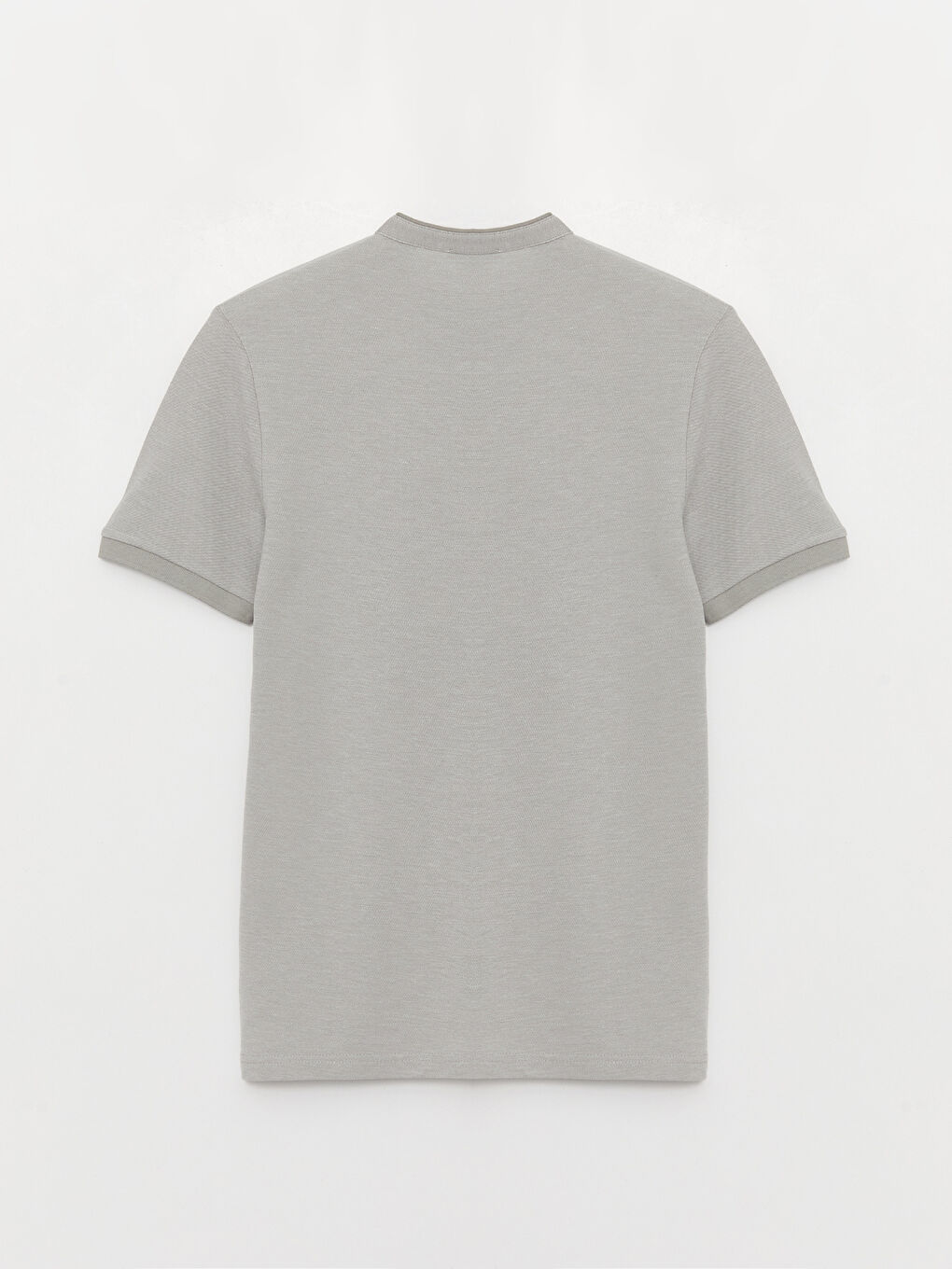 Gri Hakim Yaka Kısa Kolu Pike Tişört-6