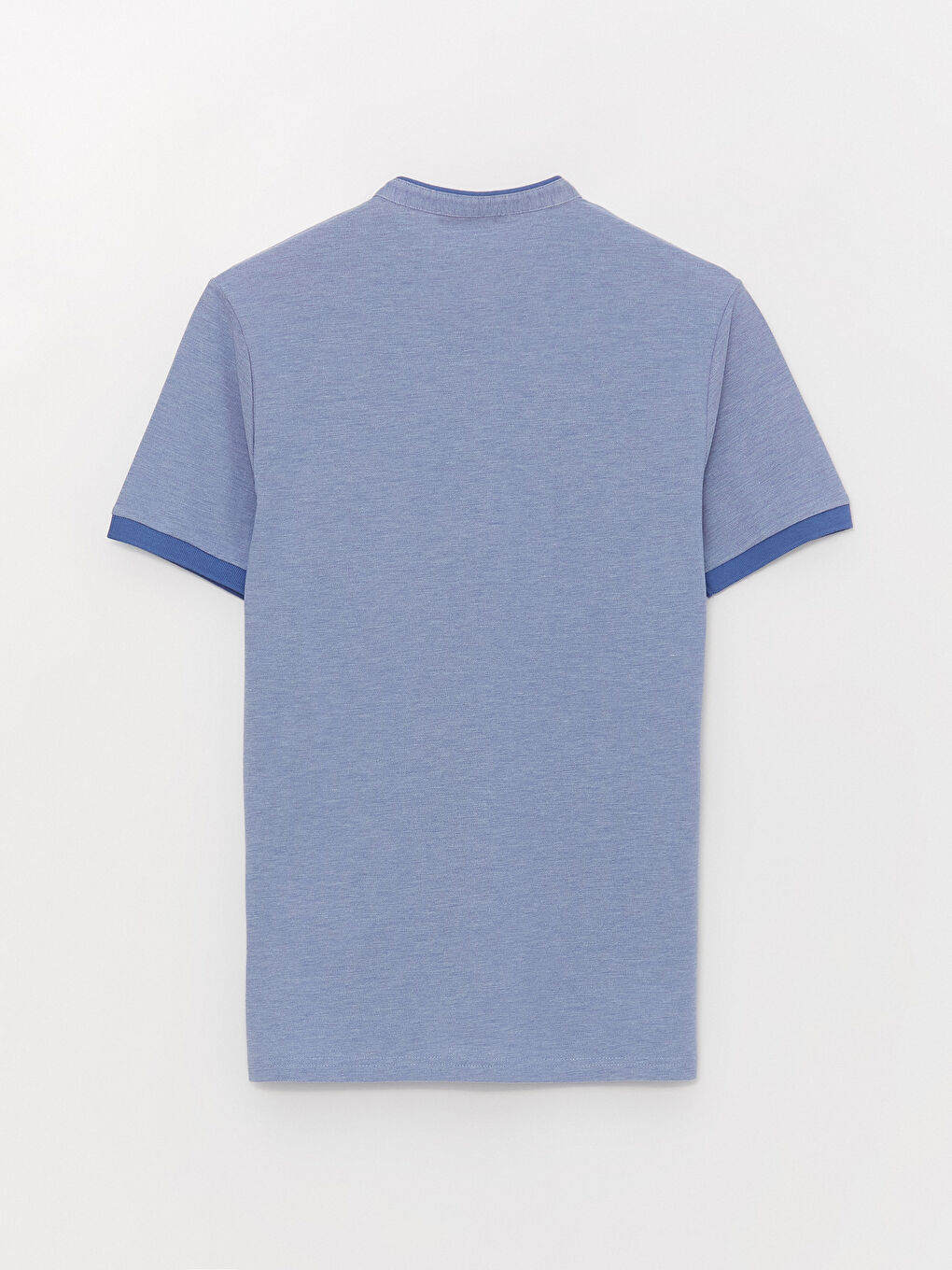 Mavi Hakim Yaka Kısa Kolu Pike Tişört-6