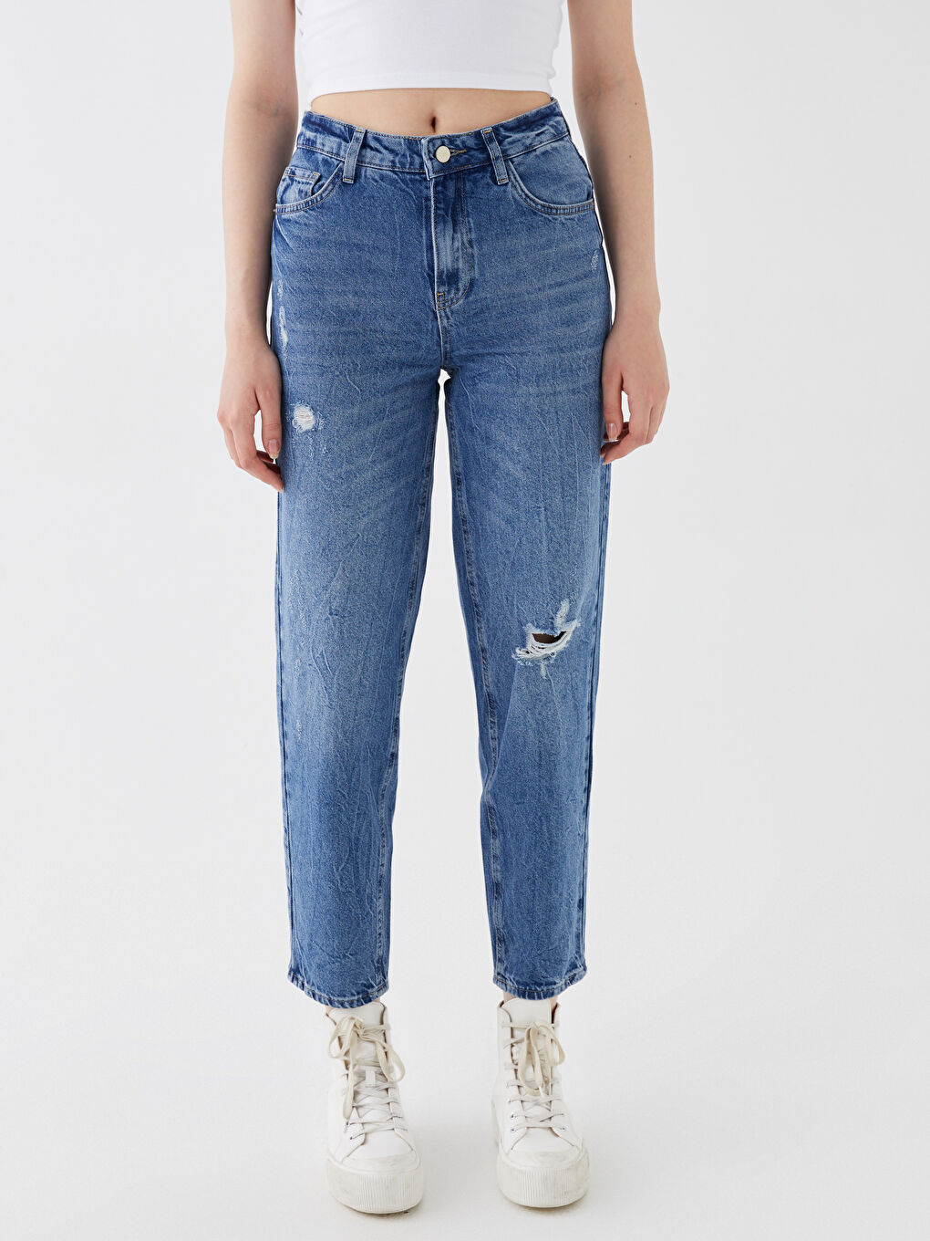 High Waist Boyfriend Fit Women Jean Pants-1