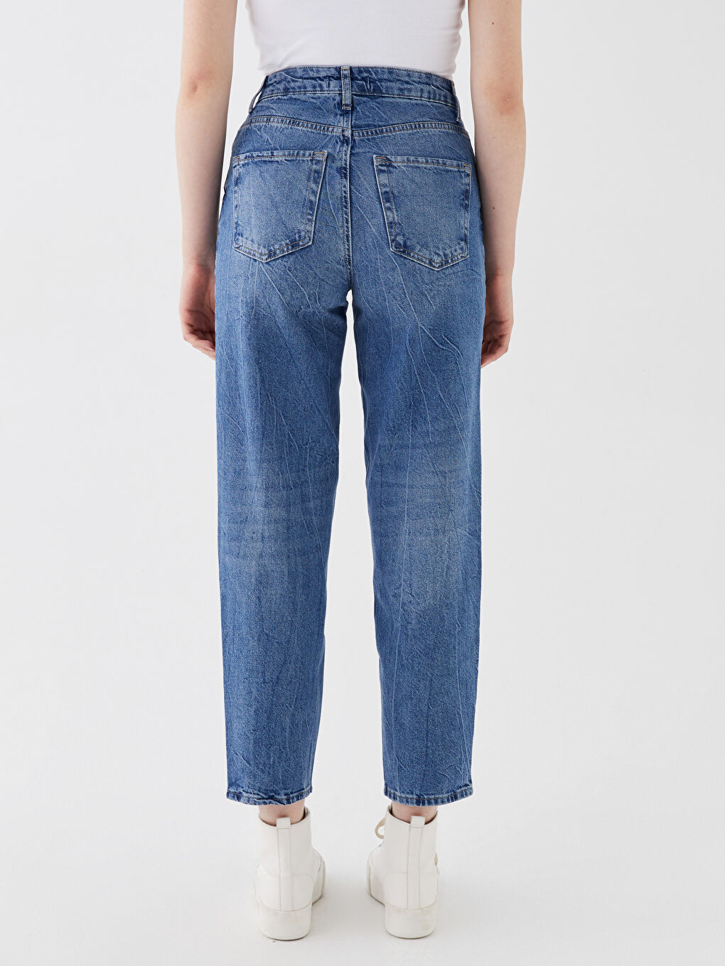 High Waist Boyfriend Fit Women Jean Pants-4