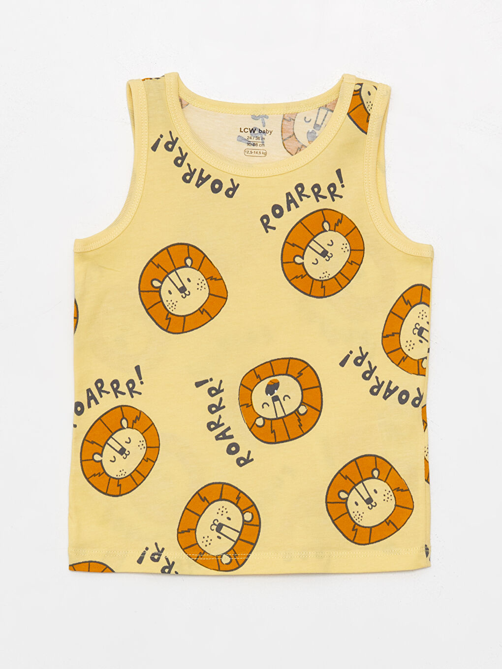 Sarı Bisiklet Yaka Erkek Bebek Atlet 2'li-1