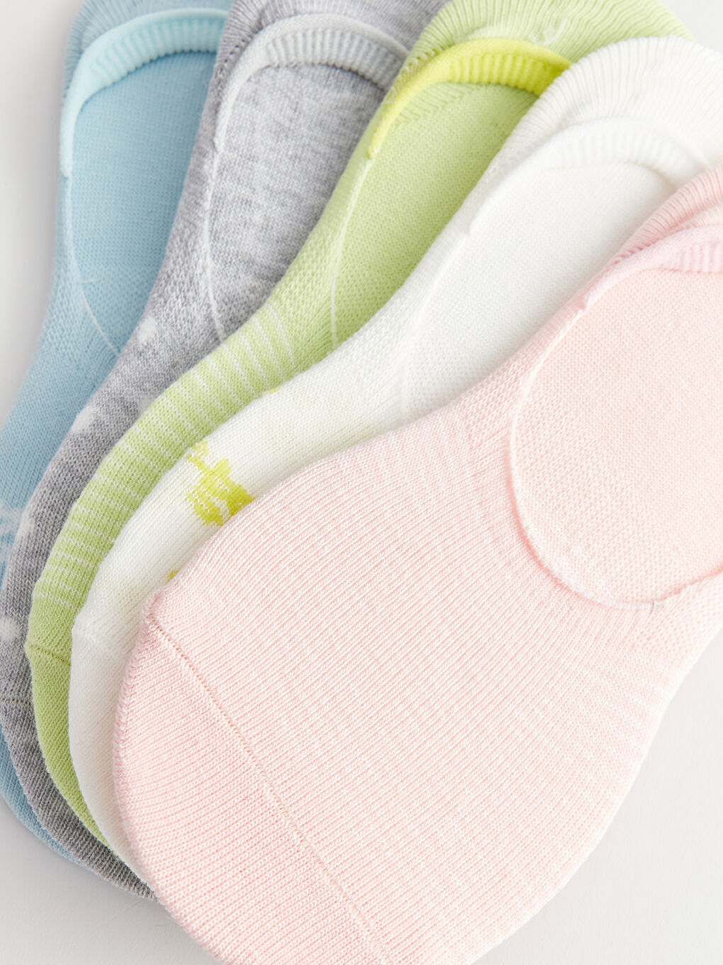 Ekru Desenli Kadın Babet Çorap 5'li-2