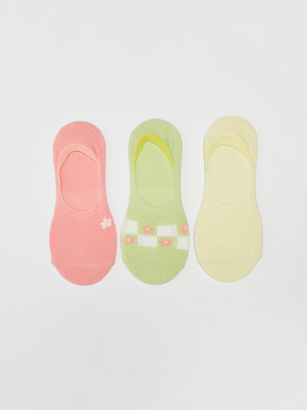 Yeşil Desenli Kadın Babet Çorap 3'lü