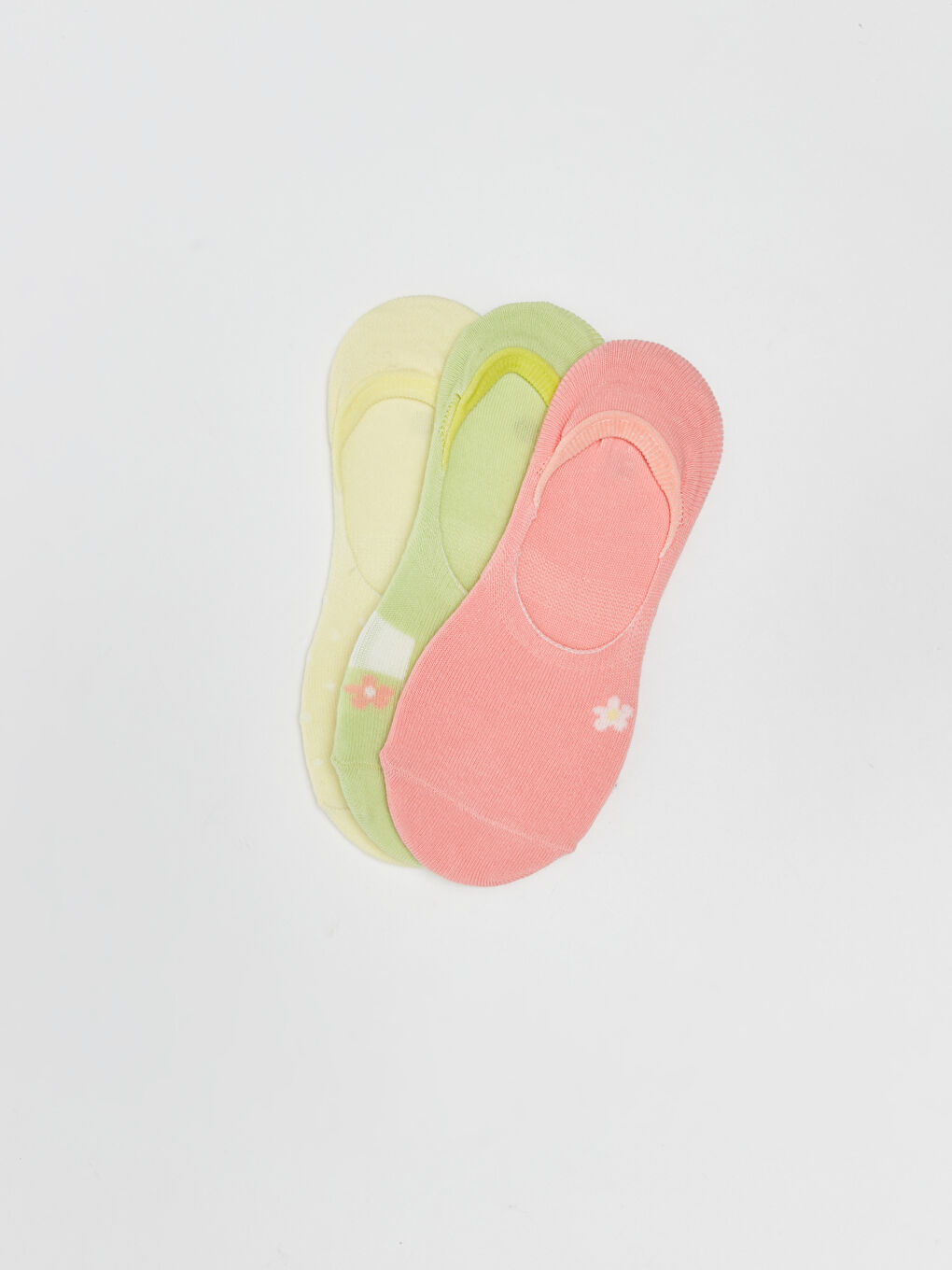 Yeşil Desenli Kadın Babet Çorap 3'lü-1