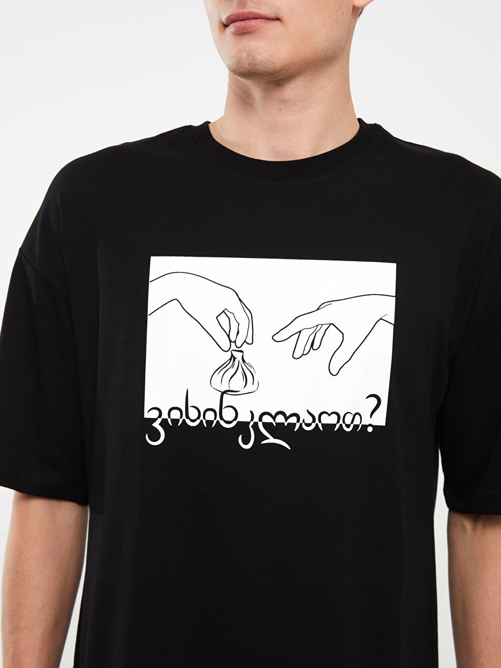 Crew Neck Short Sleeve Printed Combed Cotton Men's T-shirt-3