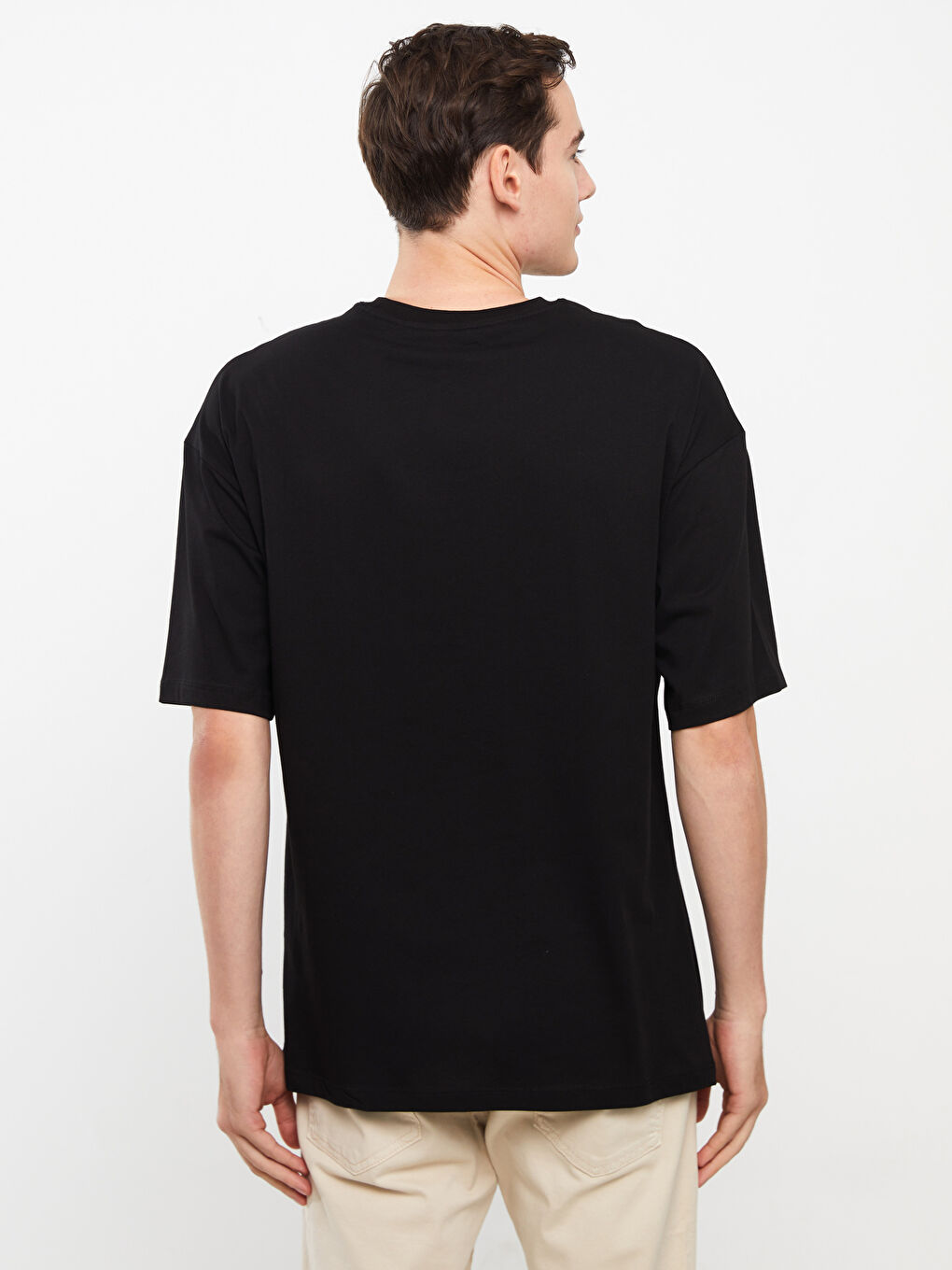 Crew Neck Short Sleeve Printed Combed Cotton Men's T-shirt-4