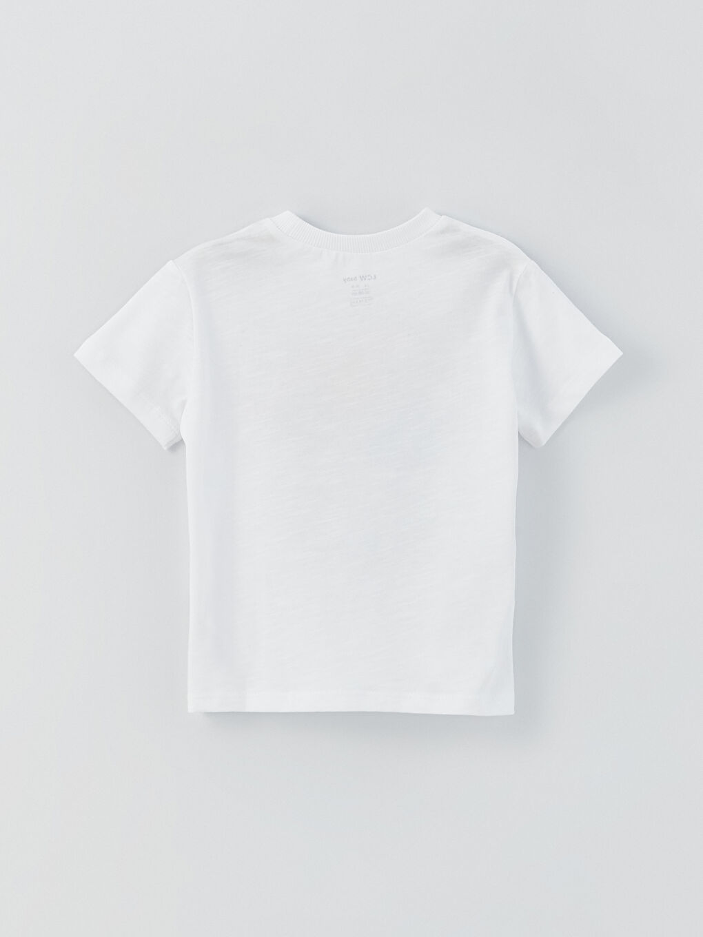 Ekru Bisiklet Yaka Baskılı Erkek Bebek Tişört-1