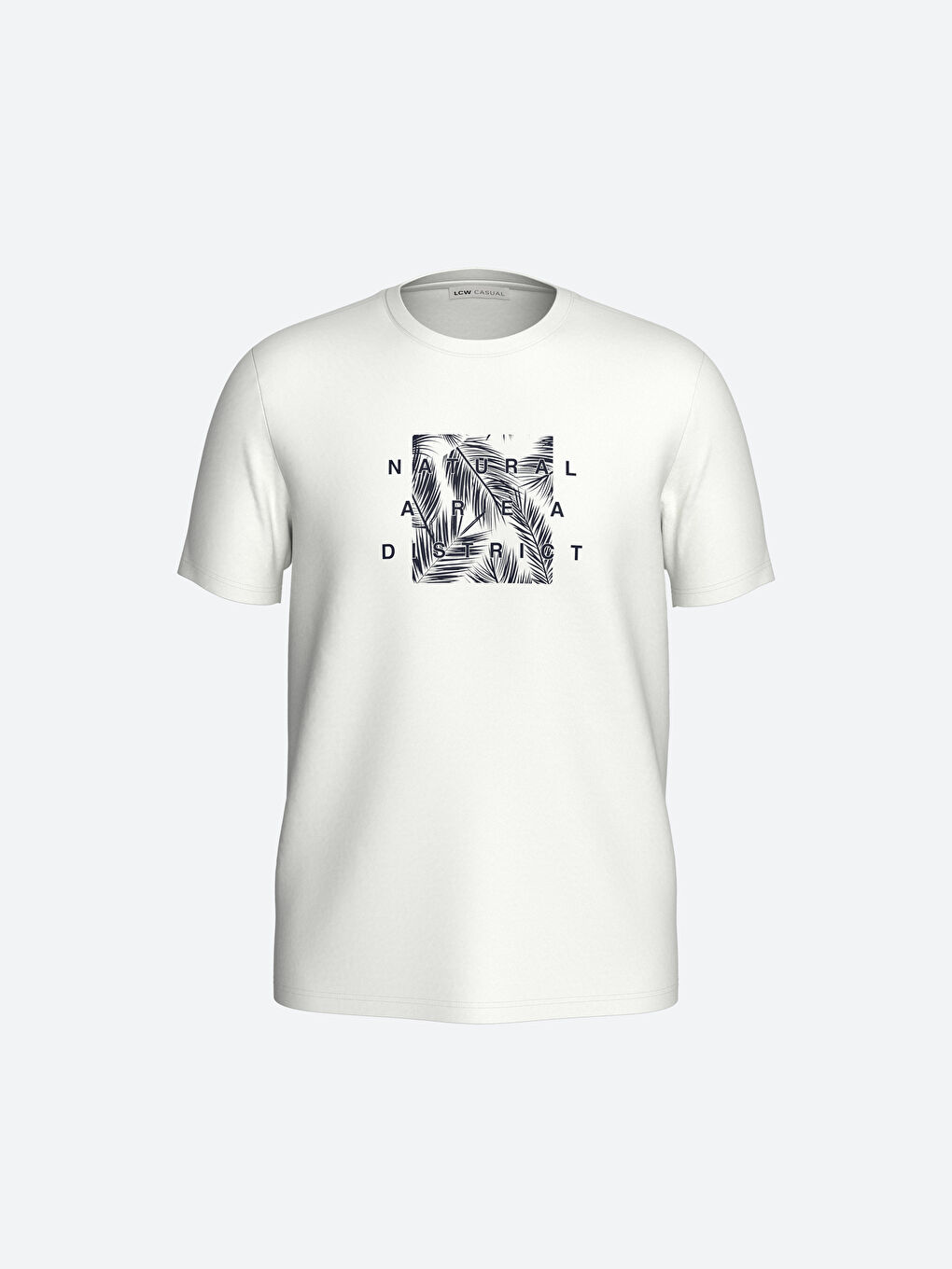 تيشيرت رجالي ياقة دائرية كم قصير مطبوع قطن ممشط