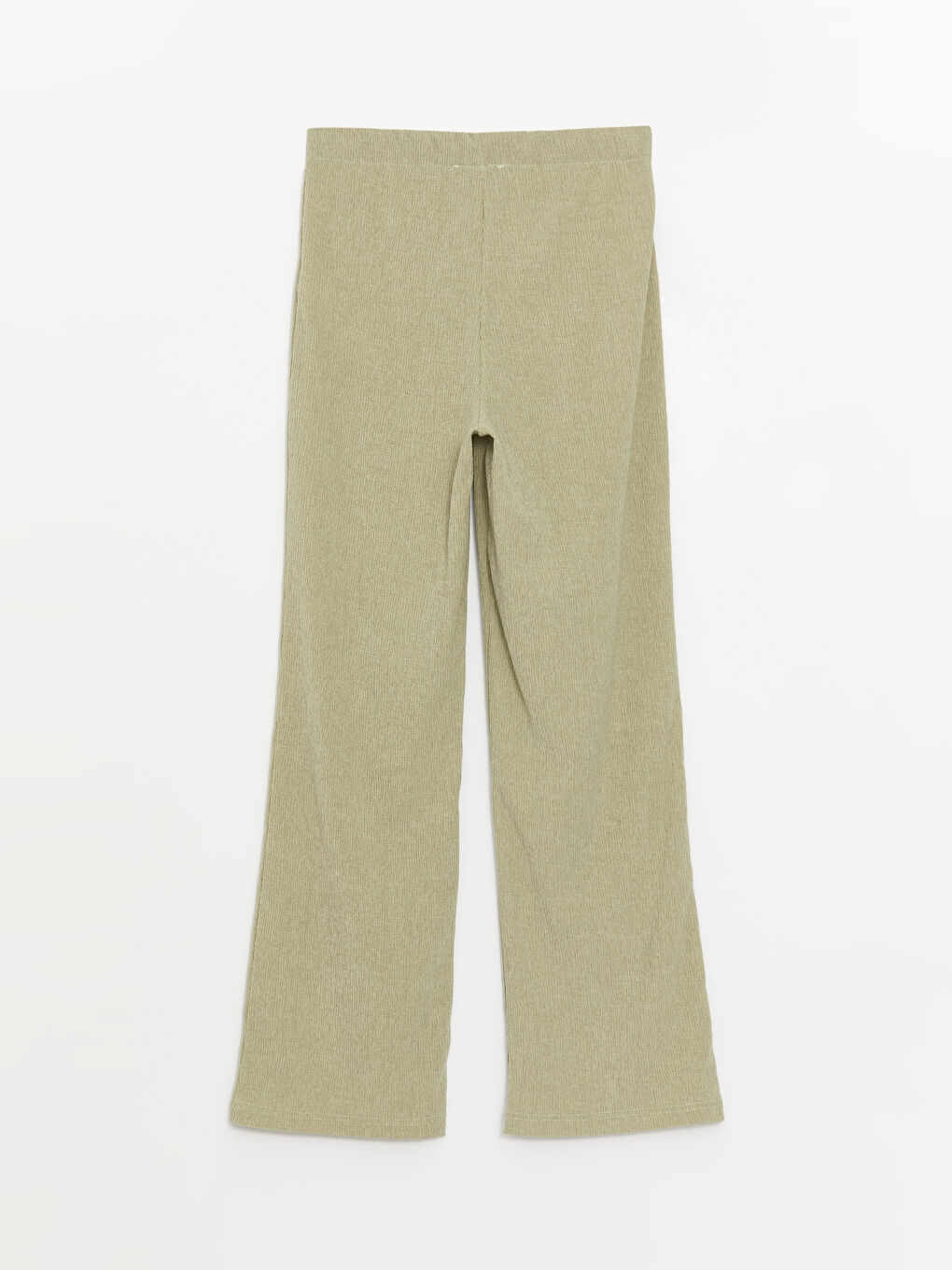 Yeşil Beli Lastikli Düz Geniş Paça Kadın Eşofman Altı-6