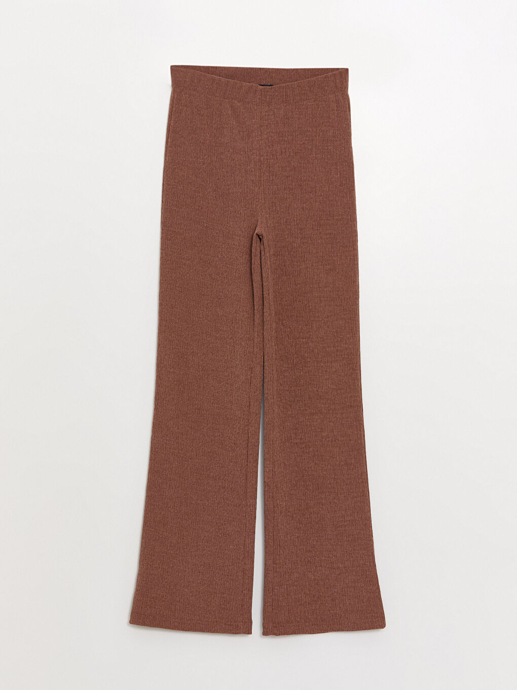 Kahverengi Beli Lastikli Düz Geniş Paça Kadın Eşofman Altı-5