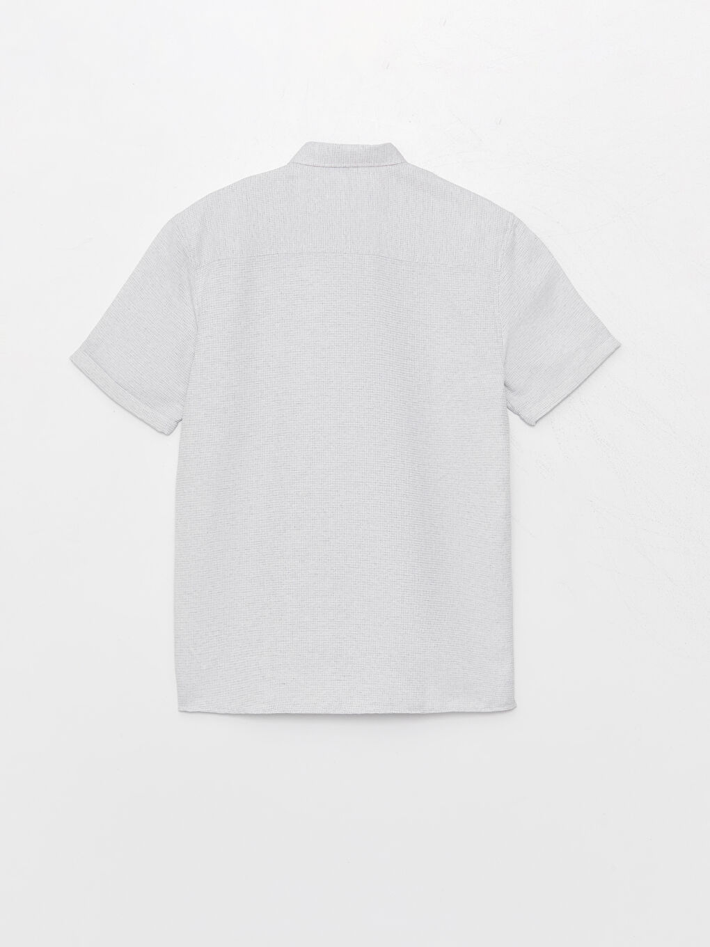 Gri Slim Fit Kısa Kollu Erkek Gömlek-6