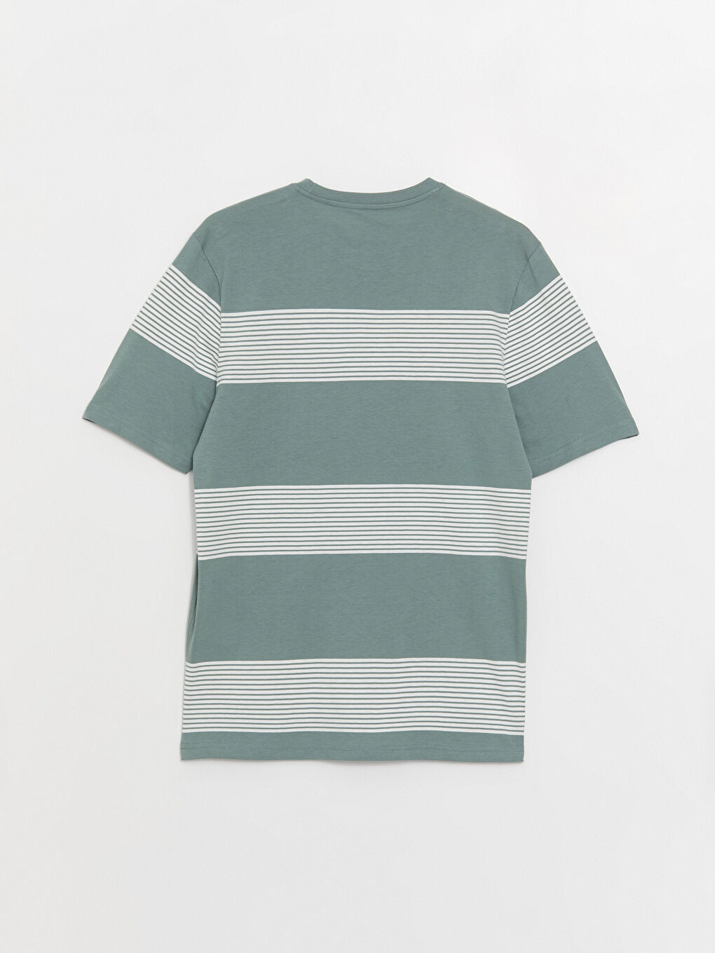 Crew Neck Short Sleeve Striped Jersey Men's T-Shirt-6