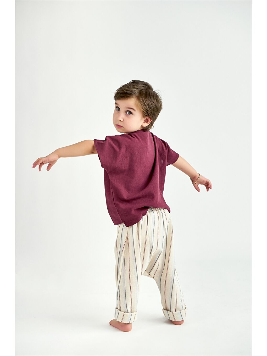 Karışık Kısa Kollu Erkek Bebek Gömlek ve Pantolon 2'li Takım-2