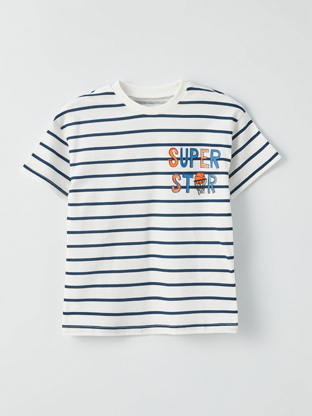 Ekru Bisiklet Yaka Erkek Bebek Tişört ve Şort 2'li-1