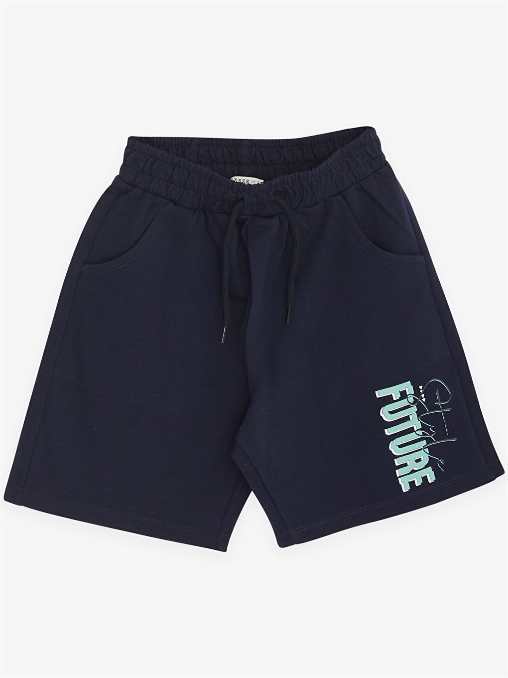 Turkuaz Bisiklet Yaka Baskılı Kısa Kollu Erkek Çocuk Tişört ve Şort-3