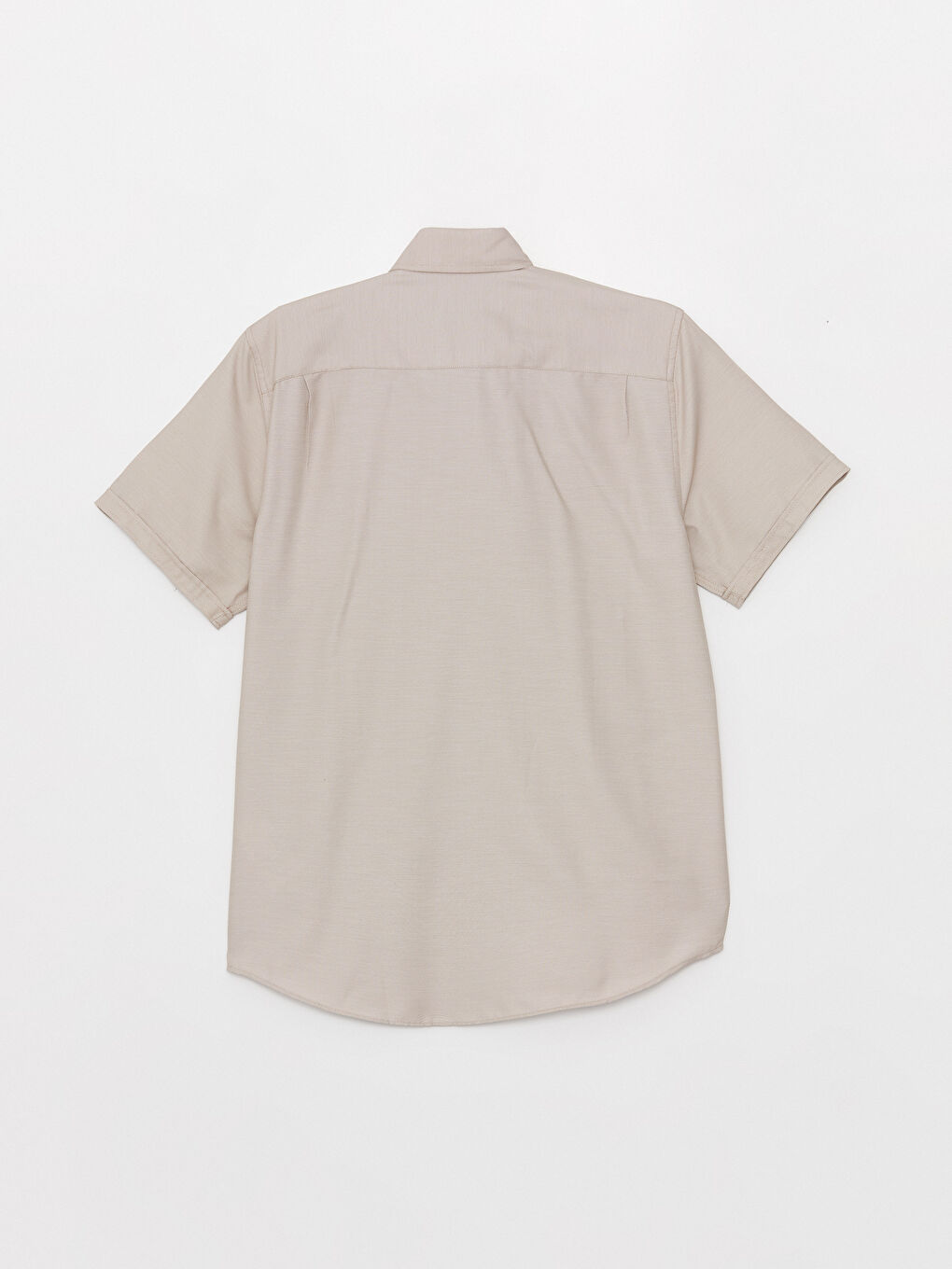 Bej Regular Fit Kısa Kollu Erkek Gömlek-6