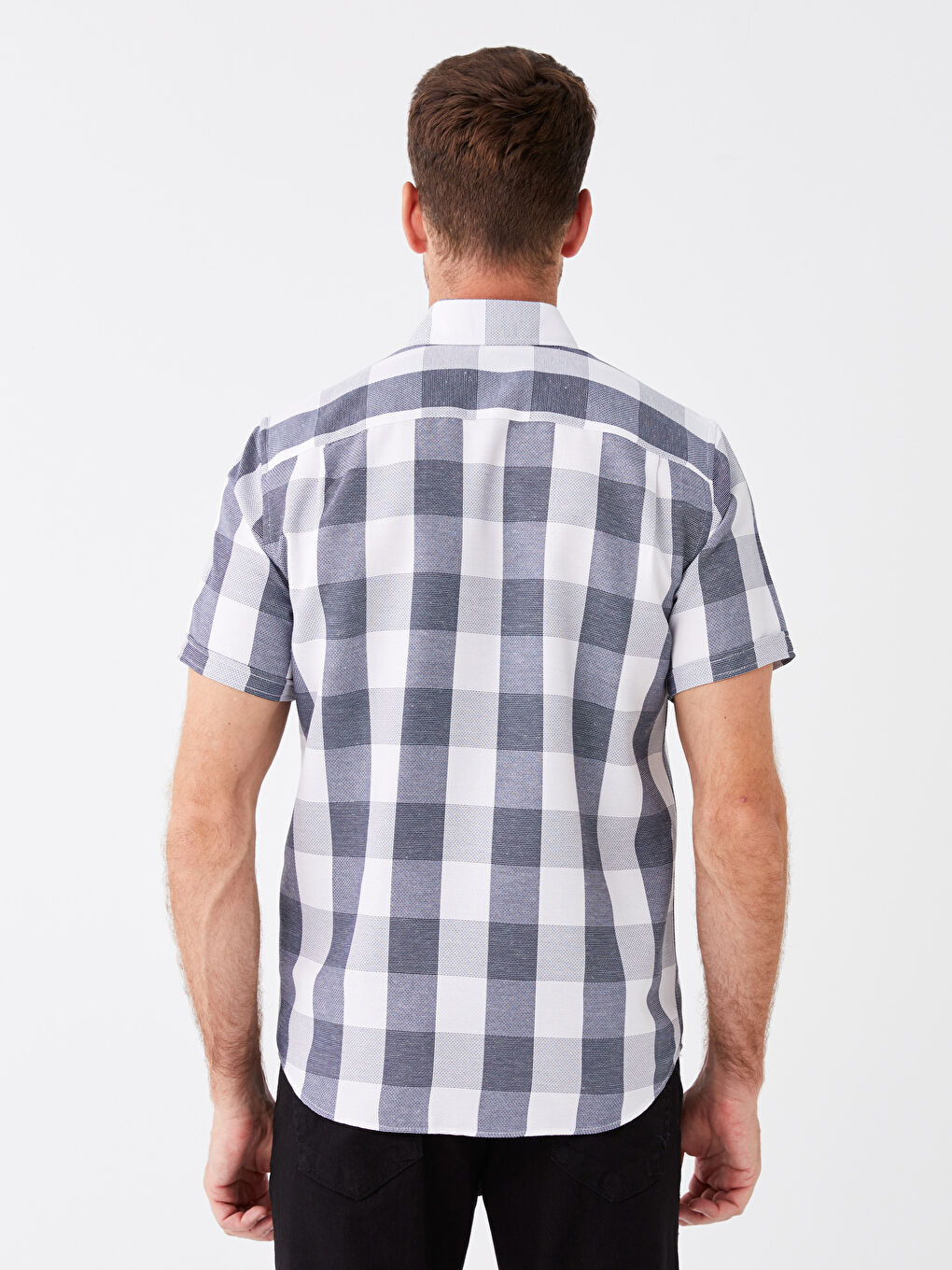 İndigo Regular Fit Kısa Kollu Ekose Erkek Gömlek-4