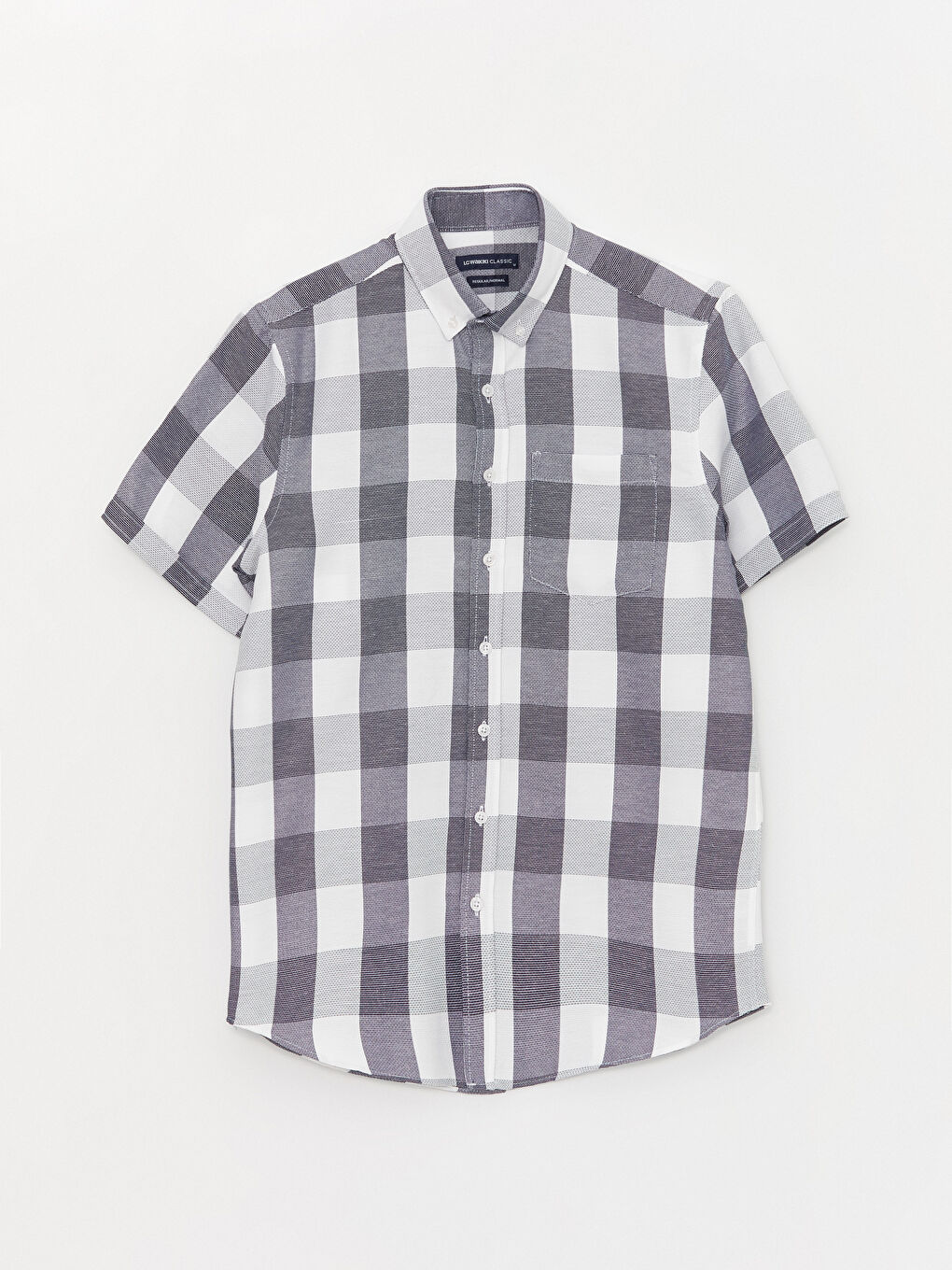 İndigo Regular Fit Kısa Kollu Ekose Erkek Gömlek-5