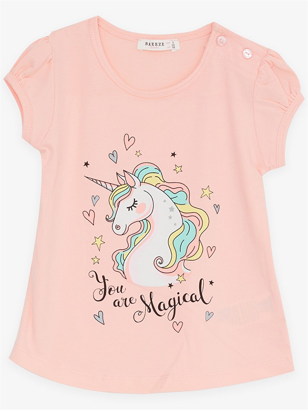 Turuncu Bisiklet Yaka Kısa Kollu Baskılı Kız Bebek Tişört ve Tayt 2'li Takım-2