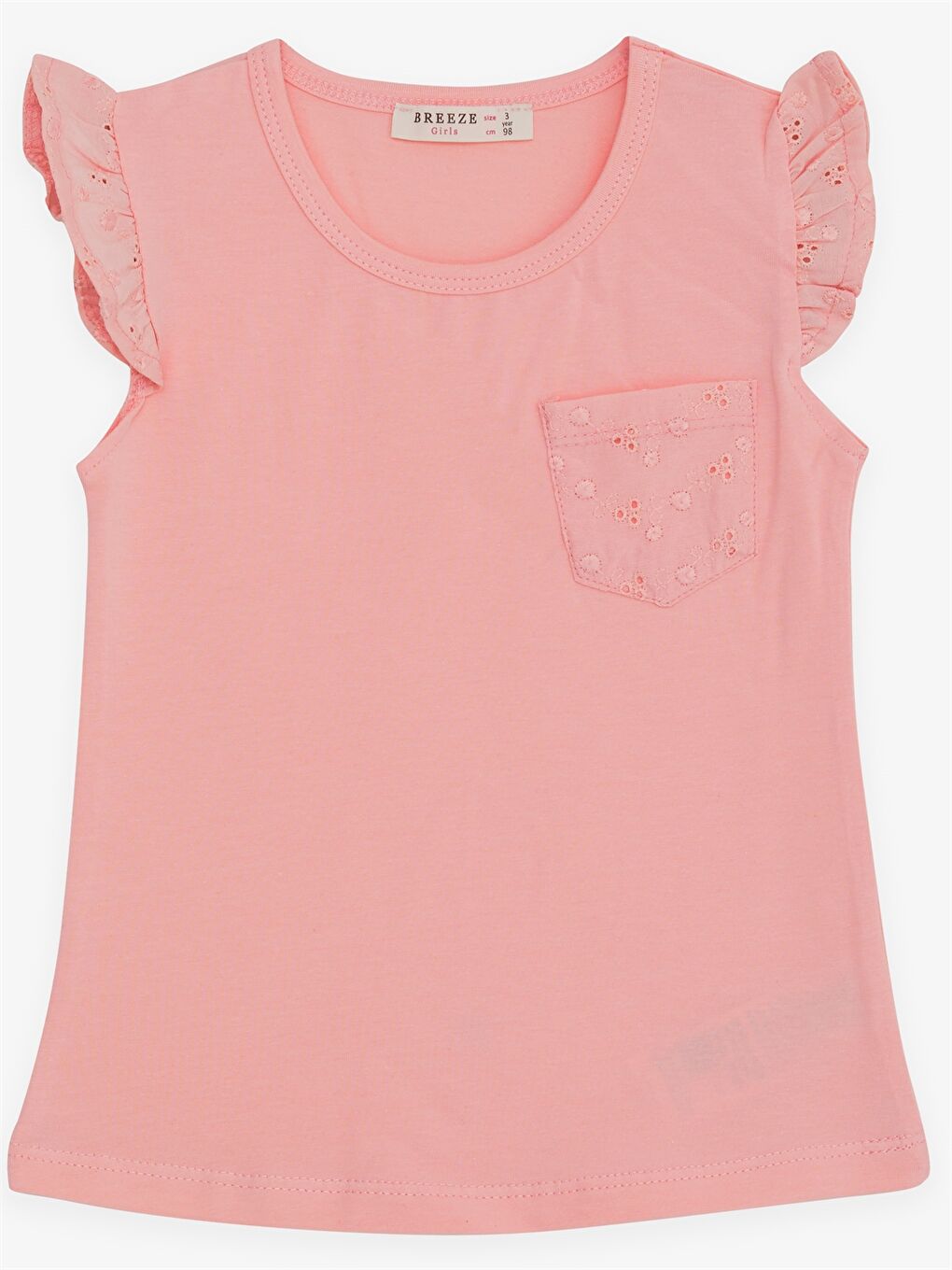 Turuncu Bisiklet Yaka Kısa Kollu Kız Çocuk Tişört