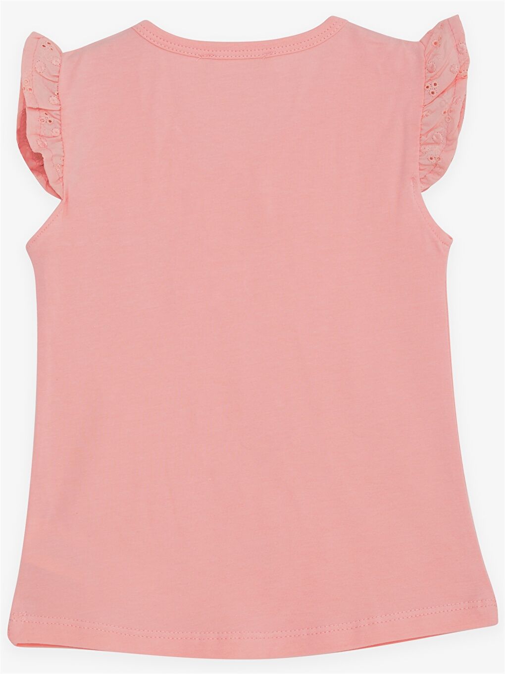 Turuncu Bisiklet Yaka Kısa Kollu Kız Çocuk Tişört-1