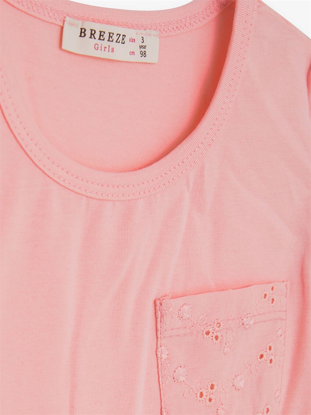 Turuncu Bisiklet Yaka Kısa Kollu Kız Çocuk Tişört-2