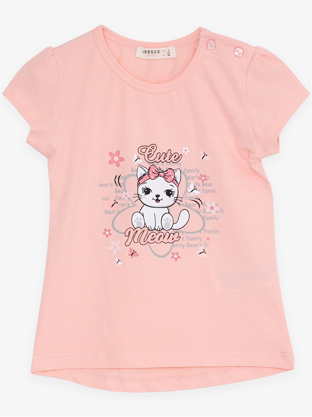 Turuncu Bisiklet Yaka Baskılı Kız Bebek Tişört ve Tayt 2'li Takım-2