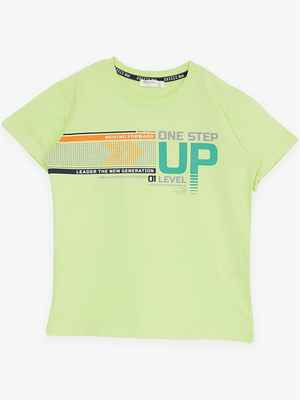 Yeşil Bisiklet Yaka Baskılı Kısa Kollu Erkek Çocuk Tişört ve Şort-2