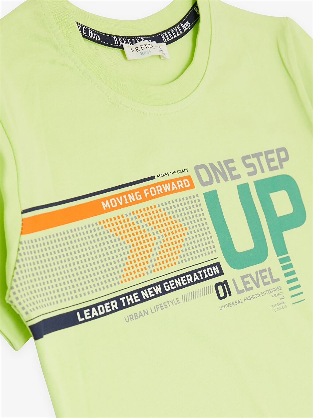 Yeşil Bisiklet Yaka Baskılı Kısa Kollu Erkek Çocuk Tişört ve Şort-4