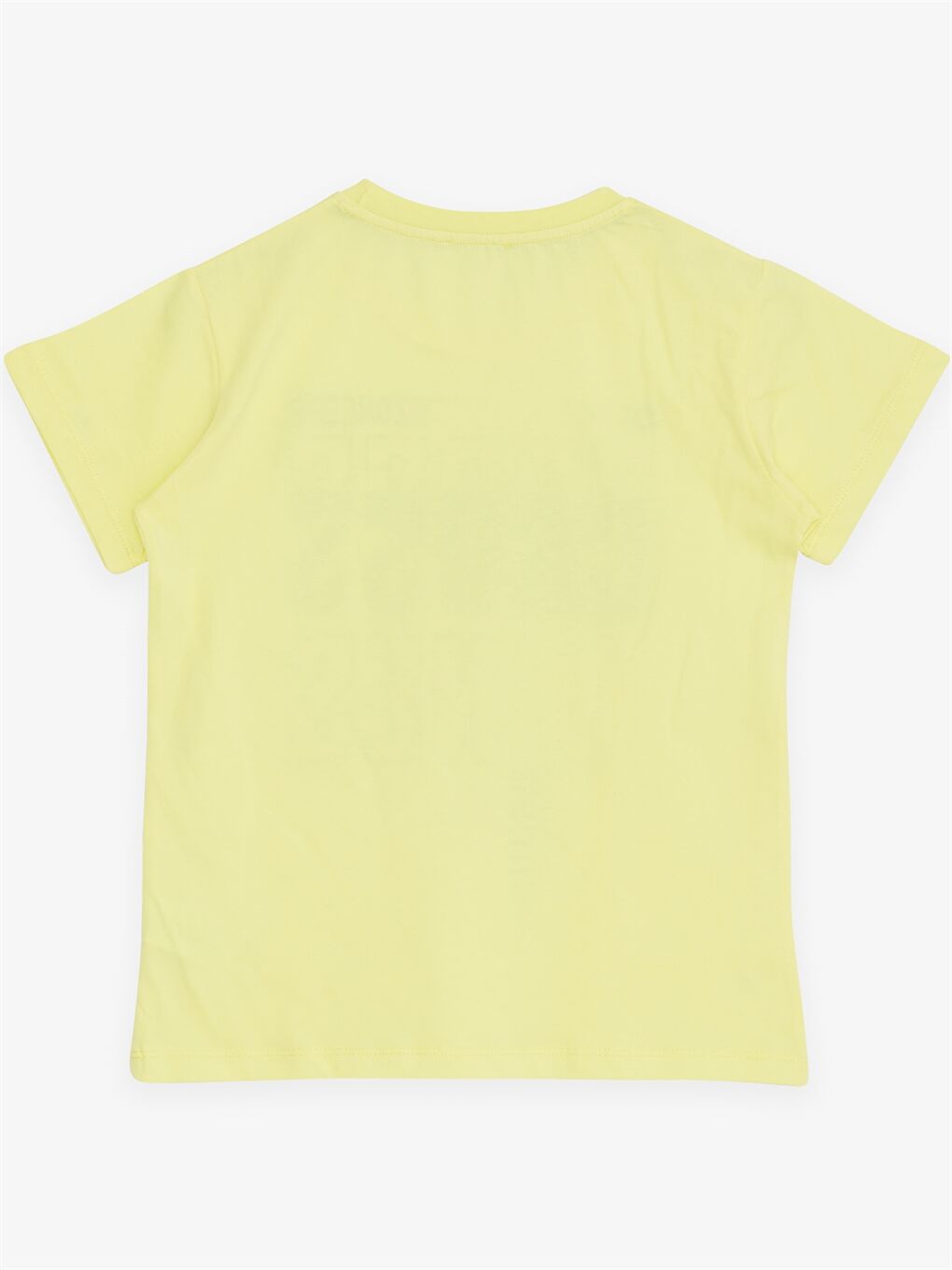 Sarı Bisiklet Yaka Baskılı Kısa Kollu Erkek Çocuk Tişört-1